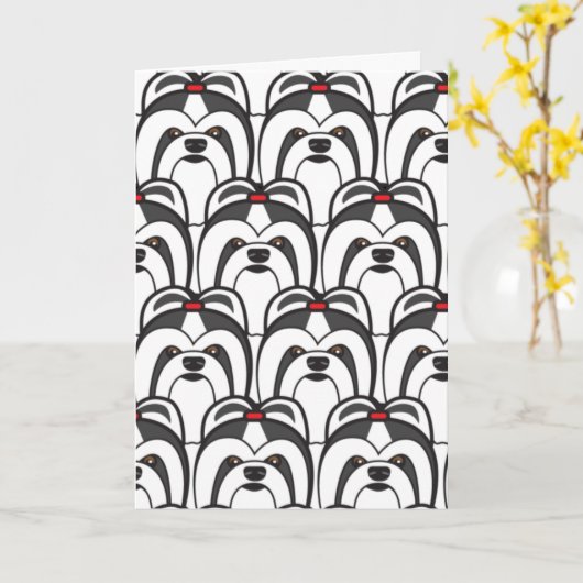 シーズー（犬） Tzus カード (黄色い花)