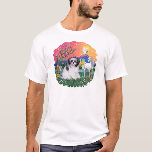 シーズー(黒白 #1) Tシャツ (正面)
