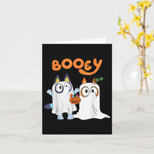 シーズ不気味ンおもしろい幽霊ブーイハロウィン男性へ カード (黄色い花)