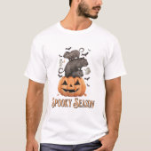 シーズ不気味ンカピバラおもしろいハロウィーンTシャツ Tシャツ (正面)