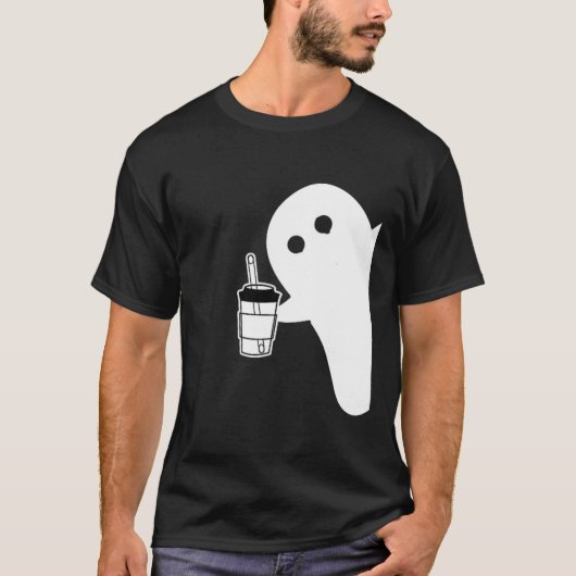 シーズ不気味ンキュート小幽霊氷コーヒー。ハロー Tシャツ (正面)