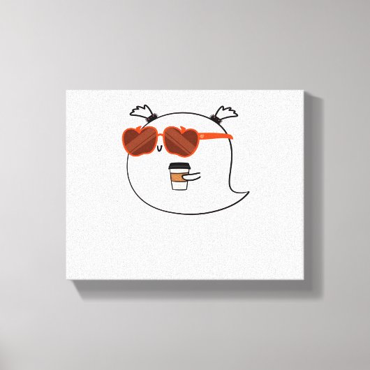 シーズ不気味ンキュート幽霊クラシックTシャツ キャンバスプリント (正面)