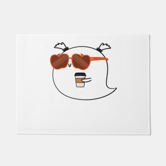 シーズ不気味ンキュート幽霊クラシックTシャツ ドアマット (正面)