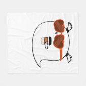 シーズ不気味ンキュート幽霊クラシックTシャツ フリースブランケット (正面(横))