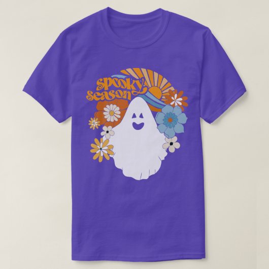 シーズ不気味ンフローラ幽霊サンシャインおもしろいハロウィー Tシャツ (デザイン正面)