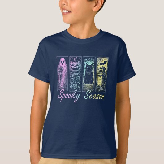 シーズ不気味ンレトロハロウィンホラー幽霊 Tシャツ (正面)