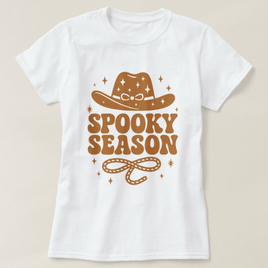 シーズ不気味ンレトロ西カウボーイハットハロウィーン Tシャツ (デザイン正面)