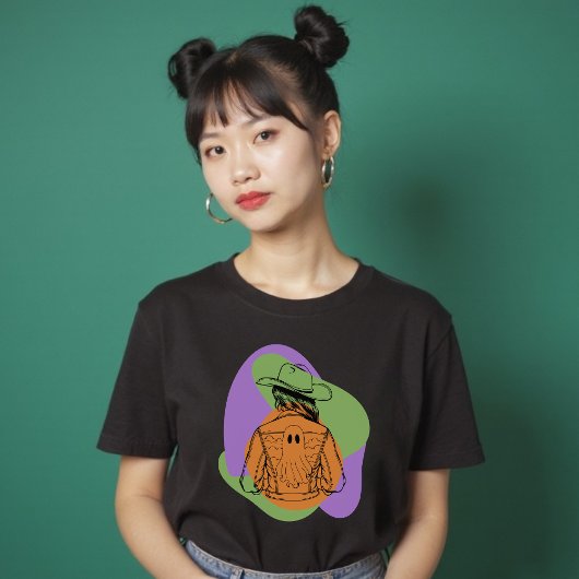 シーズ不気味ン女性のカーボーイウエスタンハロウィンシャツ Tシャツ