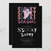 シーズ不気味ン幽霊ミニマルハローウィンパーティ 招待状 (正面/裏面)