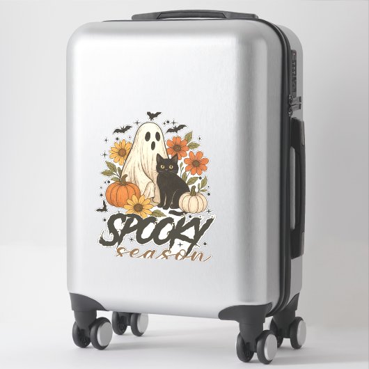 シーズ不気味ン幽霊レトロ不気味フローラハロウィーン シール (スーツケース)