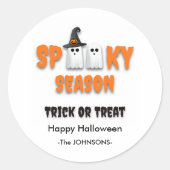 シーズ不気味ン幽霊 – ハロウィーンデザイン ラウンドシール (正面)