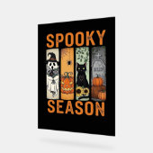 シーズ不気味ン – かわいい幽霊、黒猫、かぼちゃとH アクリルサイン (傾斜)