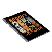 シーズ不気味ン – かわいい幽霊、黒猫、かぼちゃとH ノートブック (右側)