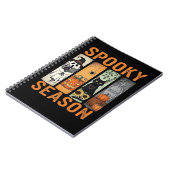 シーズ不気味ン – かわいい幽霊、黒猫、かぼちゃとH ノートブック (左側)