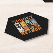 シーズ不気味ン – かわいい幽霊、黒猫、かぼちゃとH ペーパーコースター (アングル)