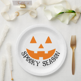 シーズ不気味ン&パンプキン顔ハロウィーン ペーパープレート