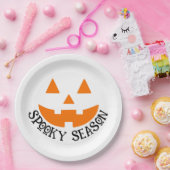 シーズ不気味ン&パンプキン顔ハロウィーン ペーパープレート (パーティー)