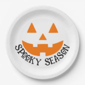 シーズ不気味ン&パンプキン顔ハロウィーン ペーパープレート (正面)