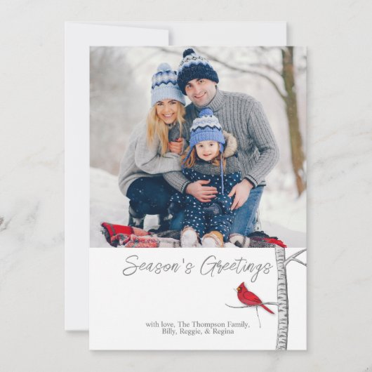 シーズ伝統的ンの挨拶の（鳥）ショウジョウコウカンチョウ シーズンカード (正面)