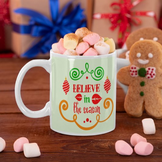 シーズ信じン引用文クリスマス・ホリデー ジャンボコーヒーマグカップ