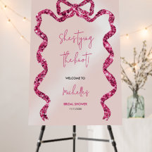 シーズ結び結びグリッターピンクボウブライダルシャワー