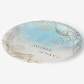 シーズ結婚ンサマーブルー海ビーチ結婚式 ペーパープレート (アングル)