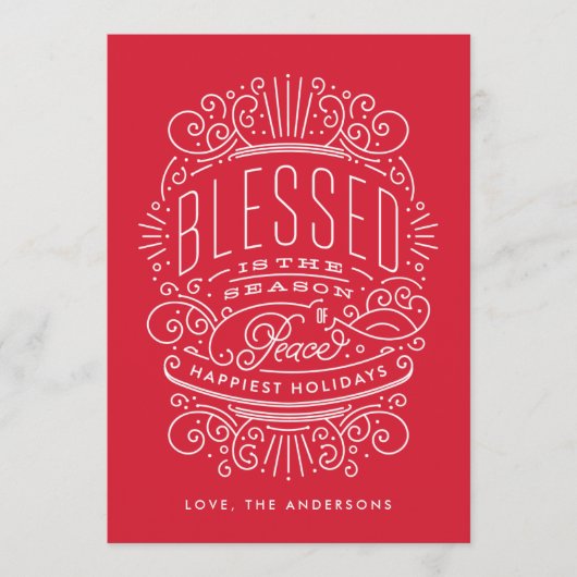 シーズ賛美ンレタリングホリデークリスマスカード シーズンカード (正面)