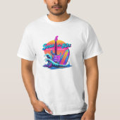シーズ80s - Surf Rock & Synthwave Sunset Tee Tシャツ (正面)
