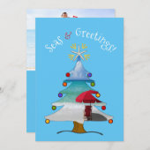 シーズ・アおもしろいンド・グリーティングスフォトビーチクリスマス シーズンカード (正面/裏面)