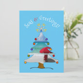 シーズ・アおもしろいンド・グリーティングスフォトビーチクリスマス シーズンカード (スタンド正面)