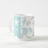 シーズ&グリーツシーシェルコースタルホリデイ コーヒーマグカップ (正面左)