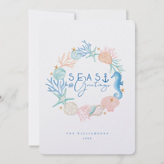 シーズ&グリーティングウォーターカラーシーシェルリース シーズンカード (正面)