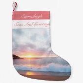 シーズ&グリーティングカリフォルニアの夕日 スモールクリスマスストッキング (正面)