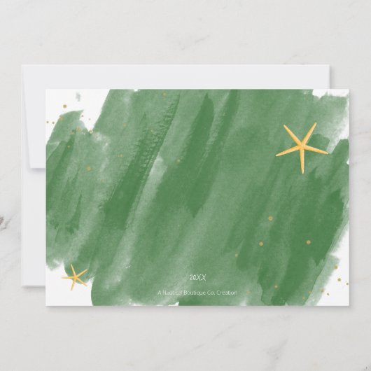 シーズ&グリーティンググリーン&金ゴールドウォーターカラーホリデイ (裏面)