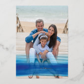 シーズ&グリーティングコースタルブルー海グラデーション写真 箔シーズンカード (正面)