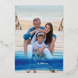 シーズ&グリーティングコースタルブルー海グラデーション写真 箔シーズンカード