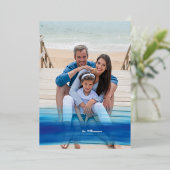 シーズ&グリーティングコースタルブルー海グラデーション写真 箔シーズンカード (立ち正面)