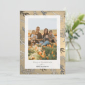 シーズ&グリーティングコーラル金ゴールドホリデーフォトカード 招待状 (スタンド正面)