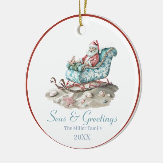 シーズ&グリーティングシノアイセリーサンタクリスマス セラミックオーナメント (左)