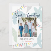 シーズ&グリーティングシーシェルホリデーフォトカード 招待状 (正面)