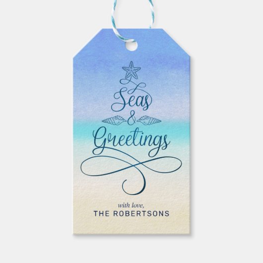 シーズ&グリーティングスクリプトクリスマスビーチ ギフトタグ (正面)