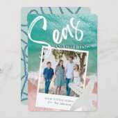 シーズ&グリーティングトロピカル海ホリデーフォトカード 招待状 (正面/裏面)