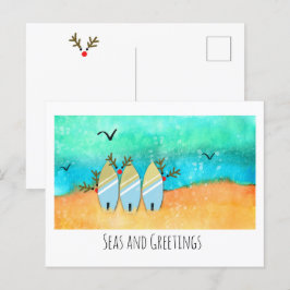 シーズ&グリーティングビーチクリスマスとルドルフ ポストカード