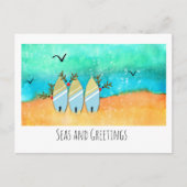 シーズ&グリーティングビーチクリスマスとルドルフ ポストカード (正面)