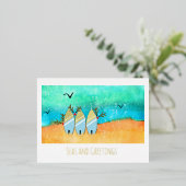 シーズ&グリーティングビーチクリスマスとルドルフ 箔シーズンポストカード (立ち正面)