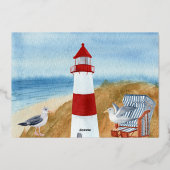 シーズ&グリーティングビーチテーマ写真 箔シーズンカード (裏面)