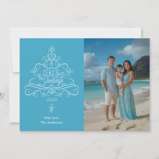 シーズ&グリーティングビーチフォトクリスマス シーズンカード (正面)