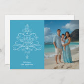 シーズ&グリーティングビーチフォトクリスマス シーズンカード (正面/裏面)