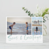 シーズ&グリーティングビーチフォトコラージホリデーカード シーズンカード (スタンド正面)