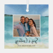 シーズ&グリーティングファミリーフォトビーチオーナメント ガラスオーナメント (裏面)